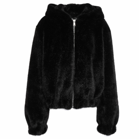 helmut lang hooded mink bomber